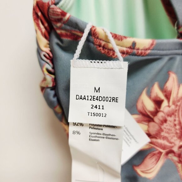 Cupshe Womens Floral Print One-Piece Swimsuit Adjustable Straps Blue Pink Size M - Picture 2 of 6